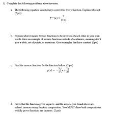 Inverses The Following Equation