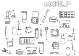 makeup coloring page vector images