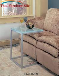 accent tables frosted glass top snack