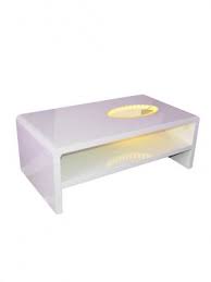 White Lacquer Coffee Table Glass Top