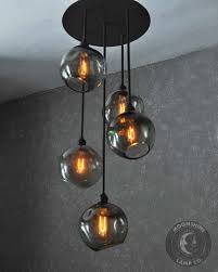 Buy Hand Crafted The Smoked Glass Orb Chandelier Modern Industrial Lighting Made To Order From Moonshine Lamp Co Custommade Com