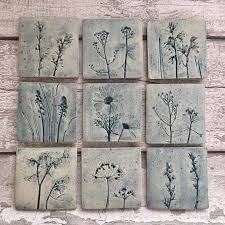 Ceramic Wall Art Decorative Plant Tiles