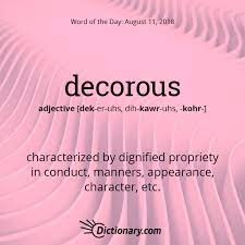 word of the day decorous dictionary com