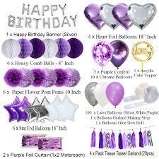 happy birthday decoration set purple
