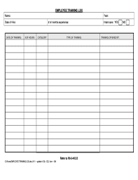 employee training record template word