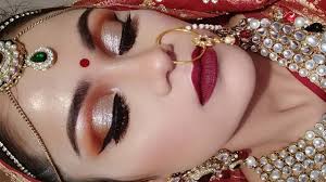 indian bridal makeup tutorial in hindi day time shimmery eyes