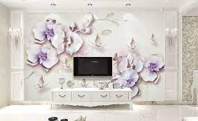 purple orchid fl wallpaper mural
