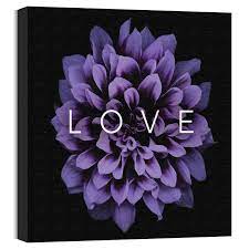 Mod Love Purple Flower Canvas Print