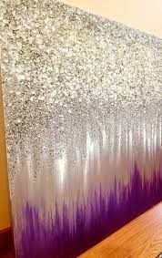 Purple Silver Glitter Art 30x40