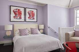 75 gray bedroom with purple walls ideas