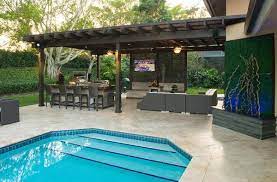 Outdoor Pergola Backyard Pool Designs
