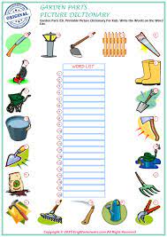 Garden Parts Esl Printable Picture