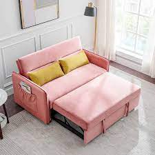 sleeper sofa couch compact soft velvet