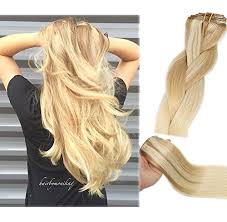 These hair extensions can be styled, straightened or curled. Clip In Human Hair Extensions Honey Bleach Blonde Extension Clip Ins New Version Thickened Double Weft
