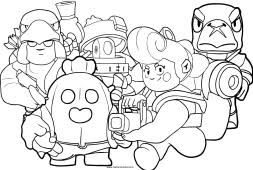His super burst is a long barrage of bouncy bullets that pierce targets! Brawl Stars Coloring Page
