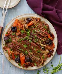 moroccan style brisket with dried fruit