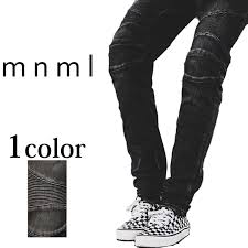 Mnml Minimal M14 Stretch Denim Black Bottoms Men Fashion Regular Handling Mail Orders Kinney Skinny Bottoms Pants Jipper Pants Zipper Underwear