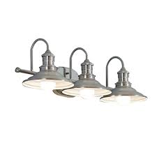 Freshen up your bathroom with new lights! Allen Roth Hainsbrook 3 Light Bronze Traditional Vanity Light At Lowes Com Farmhouse Vanity Lights Industrial Vanity Light Vanity Lighting