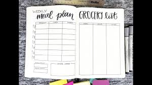 Weekly Meal Planner Grocery List Youtube
