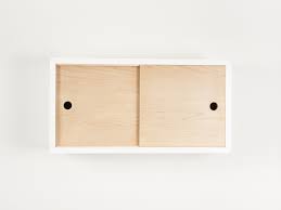 minimalist floating shelf with sliding