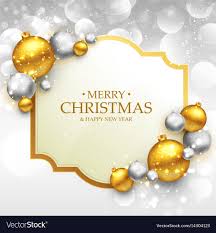 Merry Christmas Greeting Card Template With Gold