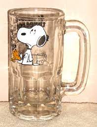 Snoopy Woodstock Clear Glass Drinking