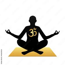 black yoga silhouette ancient hindu