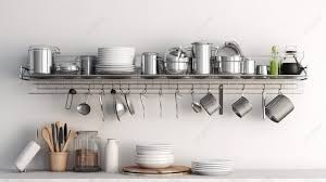Large Wall Rack In A Kitchen With