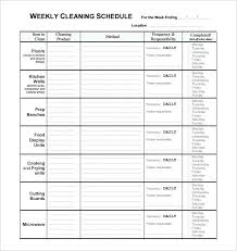Restaurant Staff Schedule Template Weekly Restaurant Cleaning