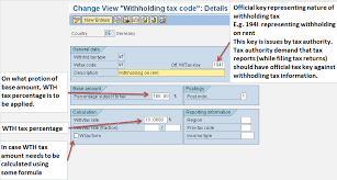 withholding tax configuration in sap