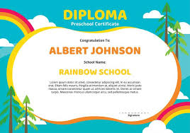 Diploma Preschool Certificate Template Download Free