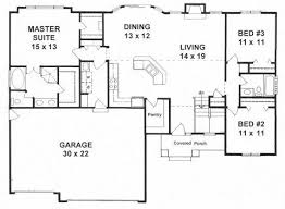 Plan 1550 3 Split Bedroom Ranch W