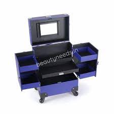 blue makeup vanity trolley box