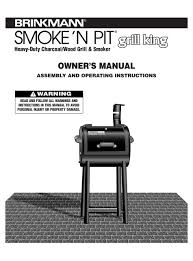 brinkmann smoke n pit owner s manual