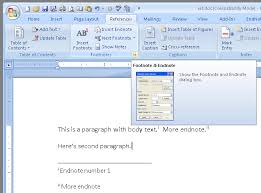 Microsoft Office Word 2007 Endnote Cross Reference