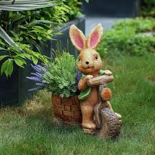 Luxenhome Brown Bunny Rabbit On A