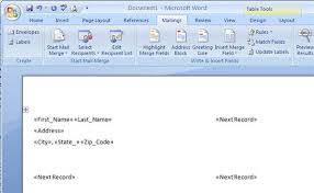 creating address labels in word 2007