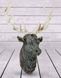 Large Stone Effect Stag Head With