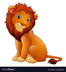 cute lion cartoon royalty free vector