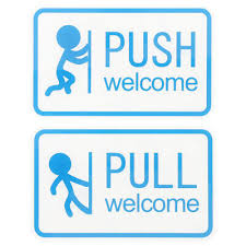 2pcs Pull Push Door Signs Entrance Door