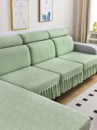 Green Jacquard Fabric Sofa Seat Cover