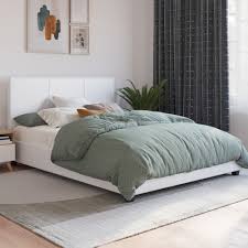 Como Faux Leather Wood Bed Frame