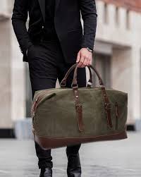 olive green travel bags for men by