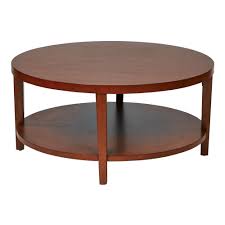 Coffee table with scalloped apron cherry and precious wood measures: Office Star Products Merge 36 In Cherry Medium Round Wood Coffee Table With Shelf Mrg12 Chy The Home Depot