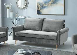 Velvet Fabric Sofa Set 3 Seater Couch