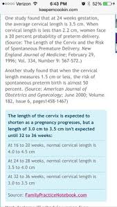 Normal Cervical Length Chart Babycenter