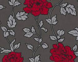 Here you can find the best grey background wallpapers uploaded by our community. A S Creation Wallpaper Flowers Black Metallic Red Silver 366957