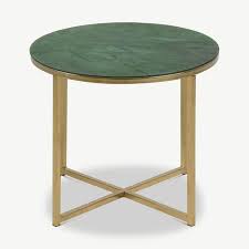 Ophelia Round Side Table Green Glass