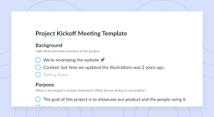 project kickoffs free template