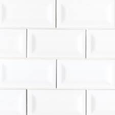 Ice white beveled 3x6 ceramic glossy subway tile. White Glossy Inverted Beveled Subway Tile Sample Contemporary Wall And Floor Tile By Tilesbay Houzz